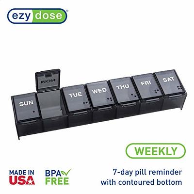 Mbarc 7 Day Weekly Pill Organizer Premium Stylish Aluminum and Wood Large  Capacity Pill Box Pill Case 