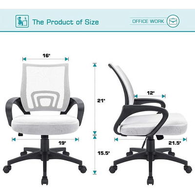 Ergonomic Office Chair: Mid Back Mesh, Height Adjustable