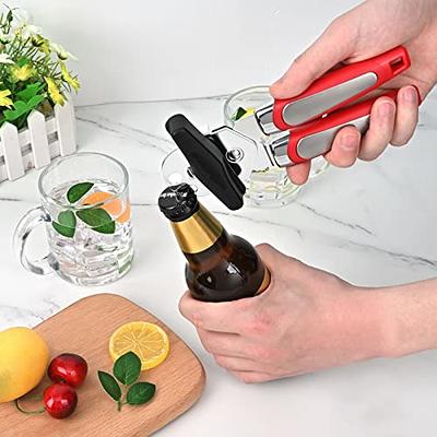 Smooth Edge Side Can Opener Manual with Durable Sharp Blade, Safe Cut  Manual Can Opener with Non-Slip Rubber Knob, Comfortable Grip Handle