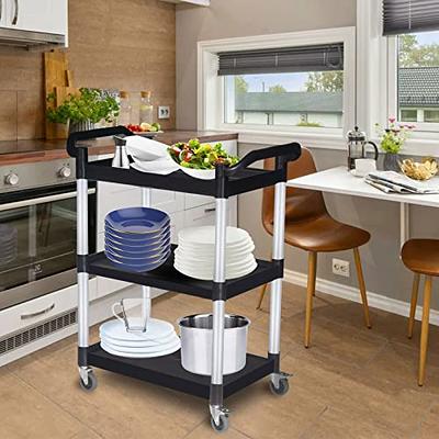LKFDFIA Utility Carts with Wheels, 3-Tier Rolling Cart 510 LBS Capacity  Heavy Duty Food Cart with Lockable Wheels and Rubber Hammer for Warehouse,  Kitchen, Office, Restaurant, Bathroom - Yahoo Shopping