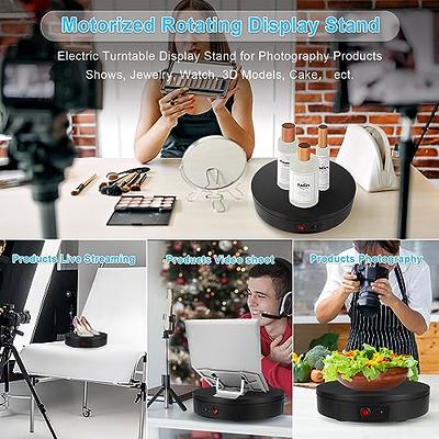 JAYEGT Motorized Rotating Display Stand, 360 Degree Electric Rotating  Turntable for Photography Products Display,Live Video Show,Remote Control  Angle