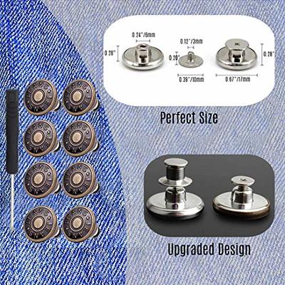 Jeans Buttons Denim Replacement for DIY Trousers Jacket and Coats Handbags  17mm