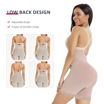 FeelinGirl Shapewear for Women Tummy Control Seamless Faja Mesh Built-in  Bra Body Shaper with U Plunge Beige L - Yahoo Shopping