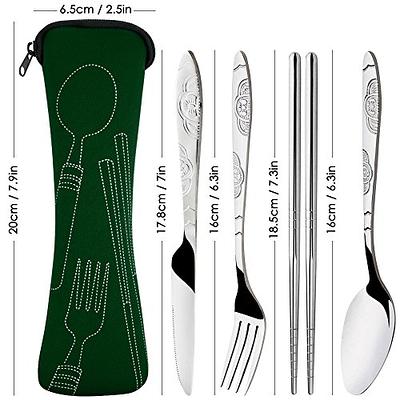 Stainless Steel Travel Cutlery Set, 2 Pack