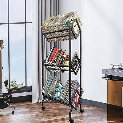 Montex Vinyl Record Storage Shelf Metal 50 Inch Tall, Black