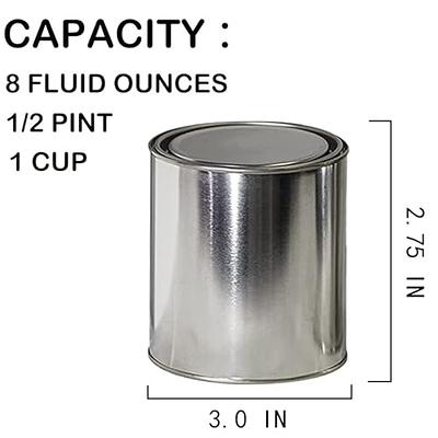 1/2 Pint Metal Paint Can with Lid, Unlined