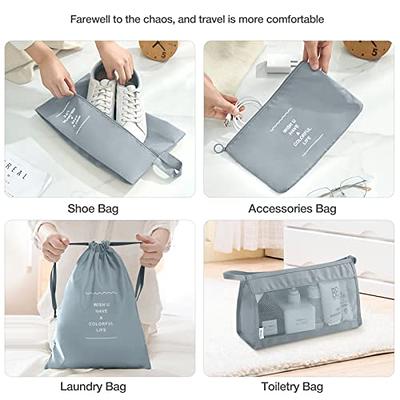 8 Set Packing Cubes for Suitcases,Packing Cubes with Shoe Bag, Cosmetics Bag,  Clothing Bag, Accessories Bags Packing Cubes for Travel Luggage Organizer  Women Men(Blue-Grey) - Yahoo Shopping