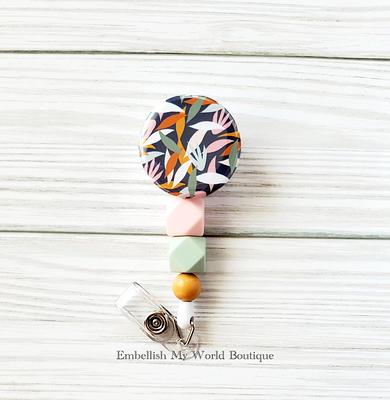 Floral Badge Reel/Beaded Reel/Badge Reel/Nurse Badge/Badge Holder/Id  Holder/Badge Gift/Name Badge/Retractable Badge/Lotus - Yahoo Shopping