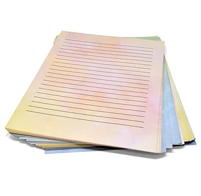 120 Pack Water Color Lined Stationery Paper Set 6 Designs Double