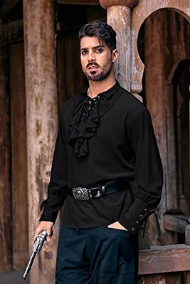 Men Shirt Pirate Black Shirt Unisex Steampunk Renaissance 