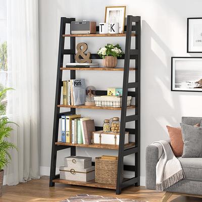 BYBLIGHT Eulas 70.9 in. Brown Wood 12-Shelf Modern Tall Etagere