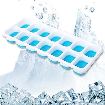 Ice Cube Tray with Lid and Storage Bin for Freezer, Easy-Release 55 Mini Ice  Tray with Spill-Resistant Cover, Container, Scoop, Flexible Durable Plastic  Ice Mold & Bucket, BPA Free(Blue) 