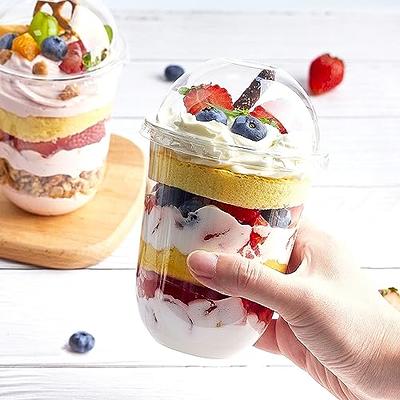 Clear Dome Lid (no hole) for Frozen Yogurt / Ice Cream Cup 12 oz