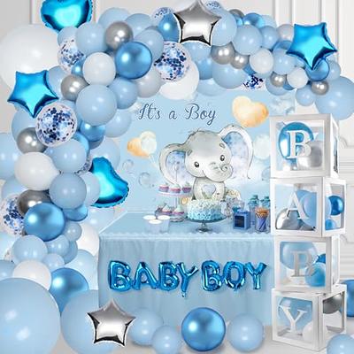 Elephant Baby Shower Decorations for Boy Blue Elephant Balloon Garland Kit It's A Boy Back