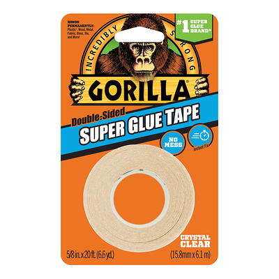 Gorilla Crystal Clear Double-Sided Super Glue Tape 5/8 inx20 ft Assembled  Product Weight 0.089 lbs 