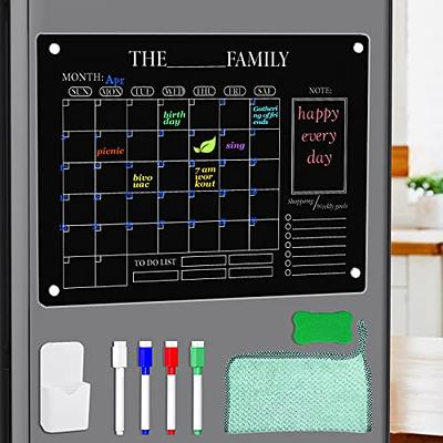 Magnetic Acrylic Calendar for Fridge, 2Pcs Clear Magnetic Calendar for  Fridge, Reusable Magnetic Fridge Calendar Dry Erase Acrylic Planning Boards  with 6 Dry Erase Markers and Magnetic Holder - Yahoo Shopping