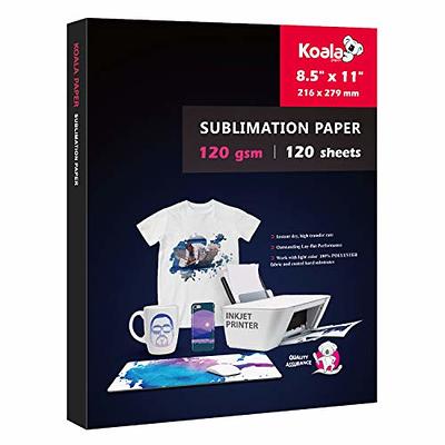 Koala Printable Glossy Sticker Paper 120 Sheets 8.5x11 Inches Full