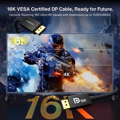 IVANKY VESA Certified DisplayPort Cable, 6.6ft DP Cable 1.2,[4K@60Hz,  2K@165Hz, 2K@144Hz], Gold-Plated Braided High Speed Display Port Cable  144Hz