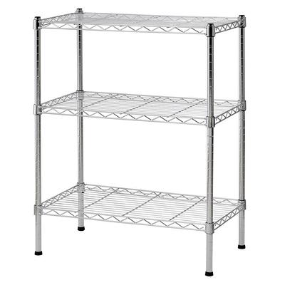 3-Tier Steel Wire Shelving Unit in Black (24 in. W x 30 in. H x 14 in. D)