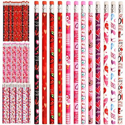 Valentines Day Pencils Valentines Wood Pencils Bulk with Erasers