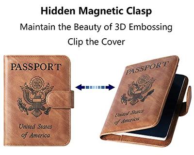 AirTag Passport Holder, RFID Blocking Passport Wallet with Air Tag