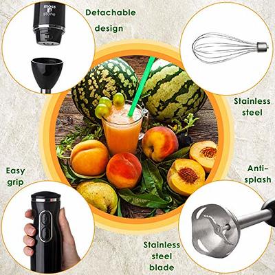 Moss & Stone Hand Blender With Egg Whisk, Powerful 300-Watt Stick Blender, Hand  Mixer Set Stainless Steel Shaft & Blades, Black Handheld Blender With  Ergonomic Handle (Without Chopper) - Yahoo Shopping