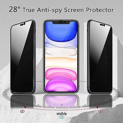 JETech Privacy Screen Protector for iPhone 11 and iPhone XR 6.1-Inch, Anti Spy Tempered Glass Film, 2-Pack