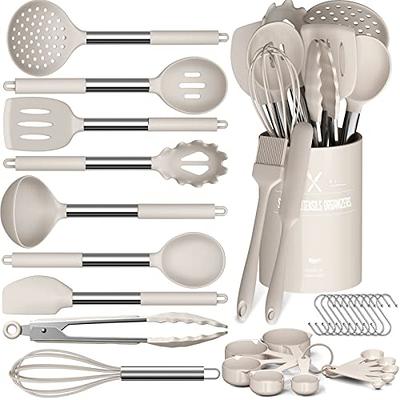 Smirly Silicone Kitchen Utensils Set with Holder: Silicone Cooking Utensils Set for Nonstick Cookware, Kitchen Tools Set, Silicone Utensils for