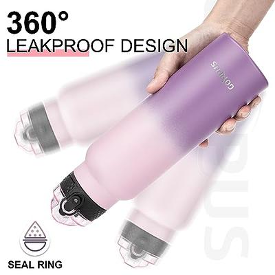 24oz Insulated Water Bottle with Flip-up Straw (Light Purple)