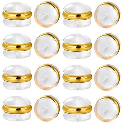 Earring Backs Rubber for Studs-925 Silver Silicone Earrings Back Stopper  for-18K Yellow Gold Hypoallergenic Secure Soft Comfortable Clear Earring