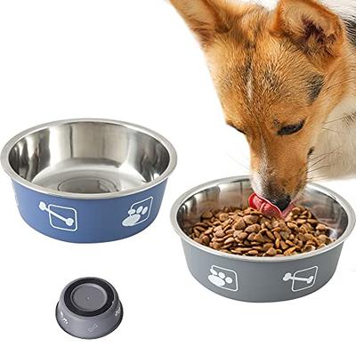 A.B Crew Stainless Steel Dog Bowl Set of 2, Non-Slip Rubber Base Heavy Duty  Metal