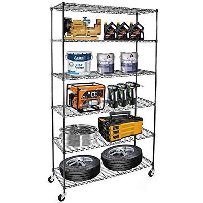 WDT 3-Tier Storage Shelves, Heavy Duty Metal Shelves Wire Rack Shelving  Unit, Adjustable Shelf with Wheels for Home Office Garage Kitchen Bathroom