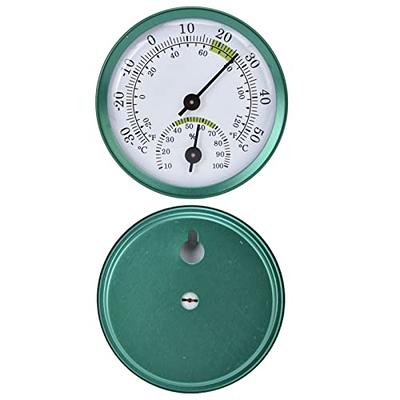 Analog Hygrometer Temperature Humidity Gauge for Indoor and Outdoor, Size: 70x70x15mm, Green