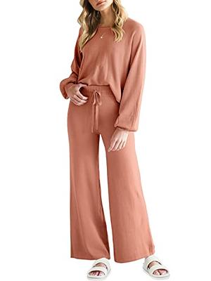 ANRABESS Women's Knit Sweatsuit Set Long Sleeve Sweater Pants Set Two Piece  Outfits Lounge Matching Set 2023 Fall Fashion Clothes Trendy Maternity  Travel Clothing 558xiuhong-M Rust - Yahoo Shopping