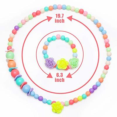 BB-GG, BGSHEMNI 8 Pcs Girls Necklaces and Bracelets Set with Unicorn Star Heart Necklace Toddler Jewelry Gift Toy Party Favors Dress Up Play Costume