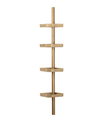 Kenney Pole Caddy, Spring Tension, Satin Nickel, 4-Tier