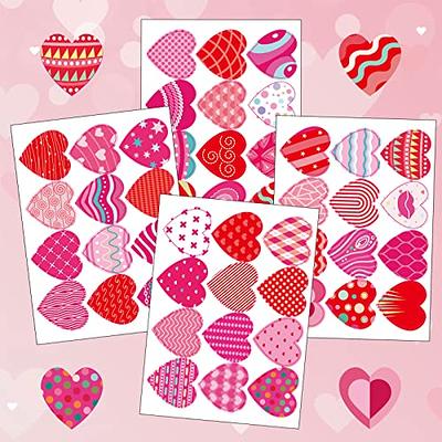 Heart Stickers for Envelopes 500pcs Valentine's Day Heart Stickers  Decorative Love Stickers Holiday Decorations Wedding Classroom Supplies