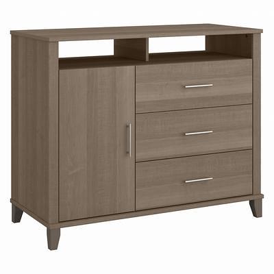 Bush Cabot Small Bathroom Storage Cabinet with Doors in Ash Gray