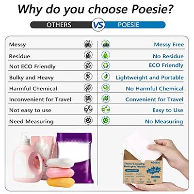 Poesie Travel Laundry Detergent Sheets Fresh Linen 40 Count Liquidless  Portable No Waste Laundry Soap Sheets for Travel Dorm Home - Yahoo Shopping