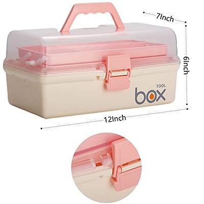 Kinsorcai 2PCS 12'' Three-Layer Clear Plastic Storage Box/Tool Box