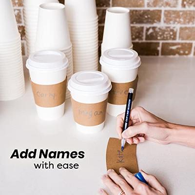 50 Sets] 16 oz. Disposable Coffee Cups with Strawless Sip-Lids