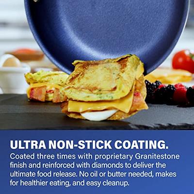 Granitestone Nonstick 14 Frying Pan with Lid Ultra Durable Mineral and Diamond Triple Coated Surface, Family Sized Open Skillet