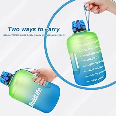 BuildLife Gallon Water Bottles with Times to Drink - Gallon Water