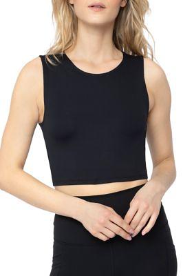 Yogalicious Women's Pure Cloud Nicki Basic Fitted Muscle Cropped Tank Top,  Black, Large - Yahoo Shopping