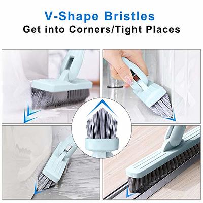 Long Handle Crevice Brush Stiff Bristles Grout Brush Extendable