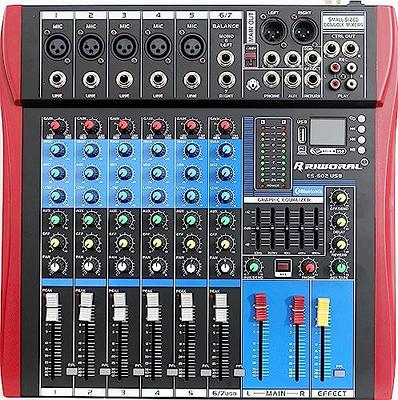 Fineshine 8/12/16 Channel Audio Mixer Sound Mixing Console with Bluetooth  USB,PC Recording Input, XLR Microphone Jack, 48V Power, RCA Input/Output  for