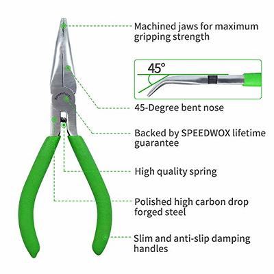 SPEEDWOX Mini Needle Nose Pliers Thin Serrated Jaw 4-1/2 Inches