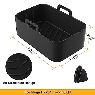 2PCS Silicone Pot for Ninja Dual Air Fryer, Reusable Silicone Air