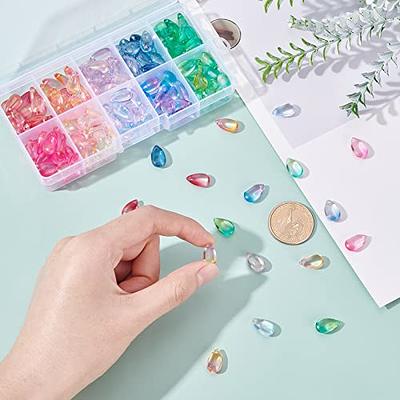 PH PandaHall Teardrop Crystal Beads, 200pcs 10 Color Water Drop Crystal  Glass Beads Transparent Loose Beads Colorful Charms Pendants for DIY Crafts