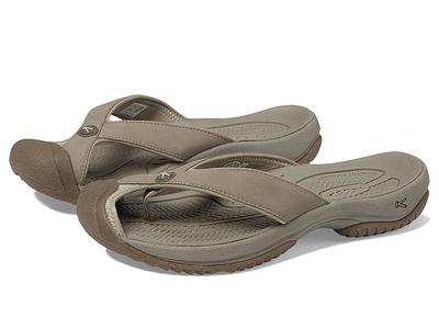 Men's Waimea Black/Black Leather Flip-Flop, KEEN